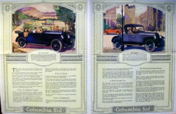 Columbia Six Modelprogram 1922 Carbrochure (9456)
